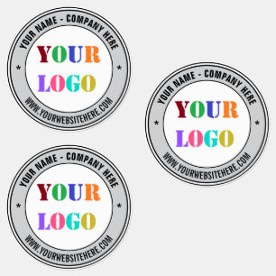 Company Logo and Text Business Stickers Template