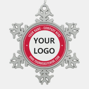 Company Logo and Text Christmas Ornament Template