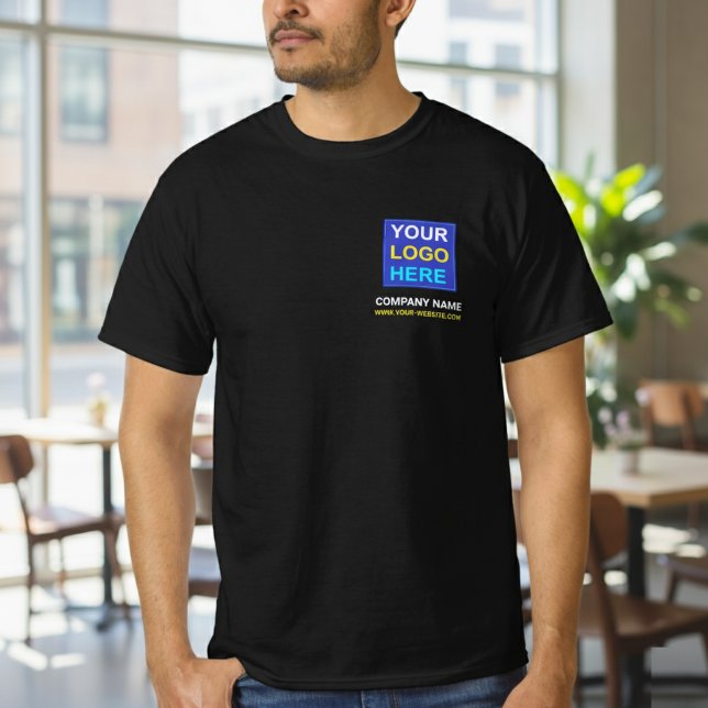 Company Logo and Text or Slogan | Small Business T-Shirt (logo with Black business t shirt mens)