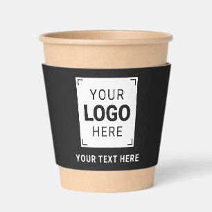 Company Logo and Text Paper Cup Sleeve