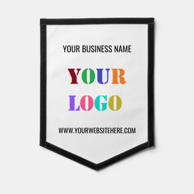 Company Logo and Text Promotional Pennant Example (Front)