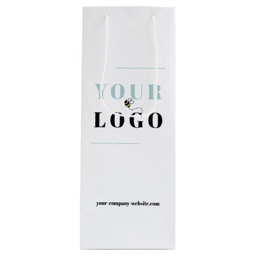 Company Logo and Website Custom Printed Wine Gift Bag