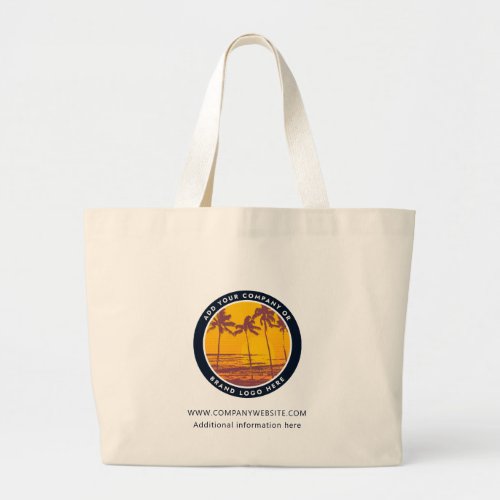 Company Logo and Website Promotional Business Large Tote Bag