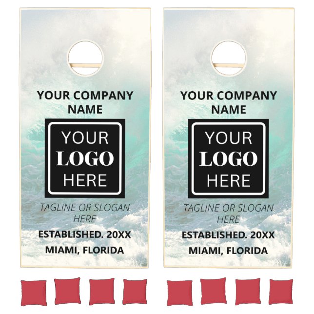 Company Logo Beach Business Branded Cornhole Set (Set)