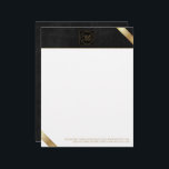 Company Logo Black and Golden Stripe Corporate Letterhead<br><div class="desc">This design features versatile black leather-texture with elegant gold accents. Suitable for various industries including: consulting,  real estate,  law,  beauty,  healthcare and more. This premium luxury letterhead includes space for company logo,  and monogrammed name initials. Perfect for luxury corporate branding and small business brand identity.</div>