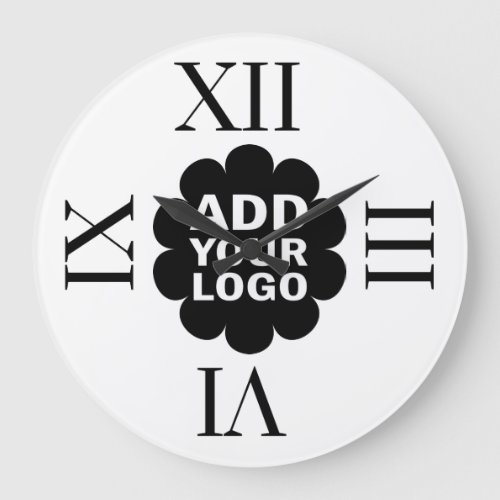 Company Logo Black And White Promotional Large Clock