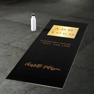 Company logo black classic business studio yoga mat