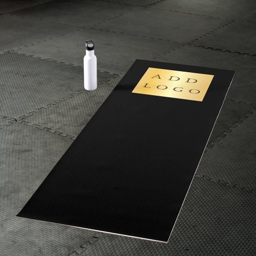 Company logo black classic business studio yoga mat
