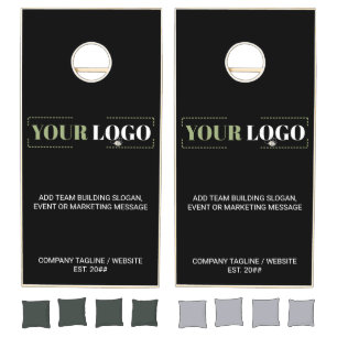 Company Logo Black Custom Branded Cornhole Set