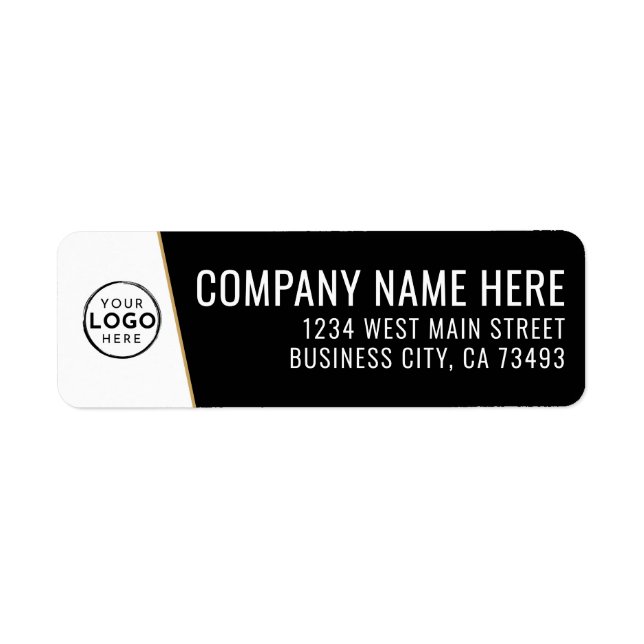 Company Logo Black Gold Business Label (Front)