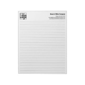 Company Logo Black Lines College Rule Notepad