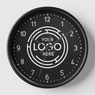 Company Logo Black White Clock