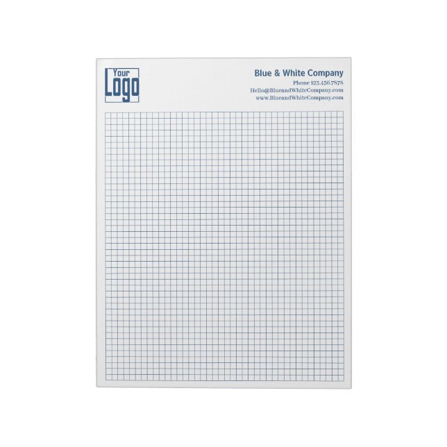 Company Logo Blue Grid Graph Calcpad Notepad (Rotated)