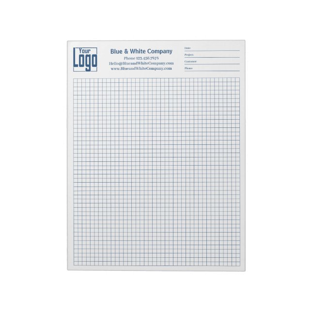Company Logo Blue Grid Graph Project Identifier Notepad (Rotated)