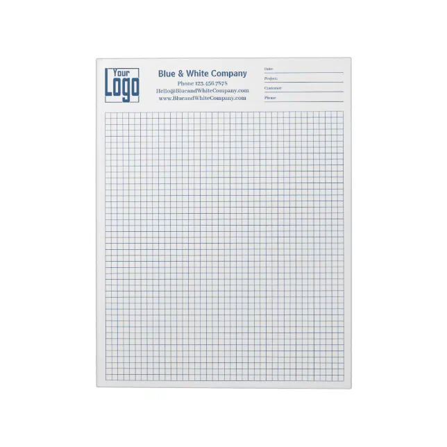 Company Logo Blue Grid Graph Project Identifier Notepad | Zazzle