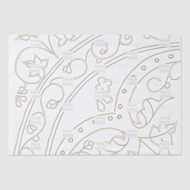 Company Logo Brand Pattern Elegant Business Tissue Paper (Front)