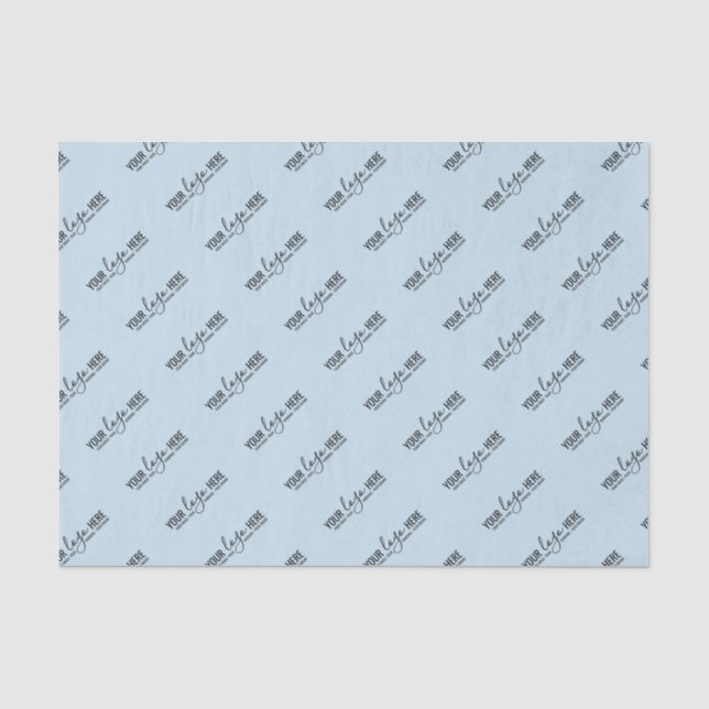 Company Logo Brand Personalized Blue Business Tissue Paper (Front)