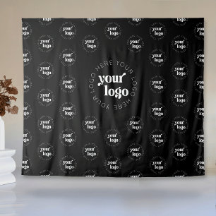 Company Logo Branded Pattern Black Event Tapestry