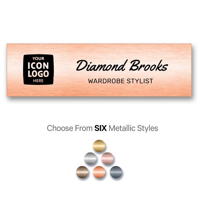 Company Logo Brushed Copper Professional ID  Name Tag (Creator Uploaded)