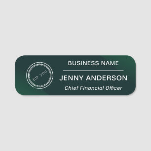 Company Logo Brushed Faux Employee Name Tag