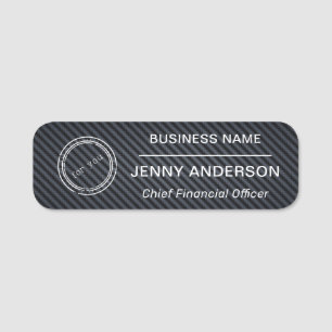 Company Logo Brushed Faux Employee Name Tag