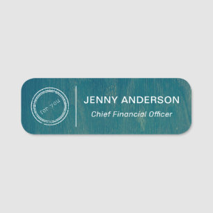 Company Logo Brushed Faux Employee Name Tag