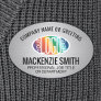 Company Logo Brushed Faux Stainless Oval Employee Name Tag
