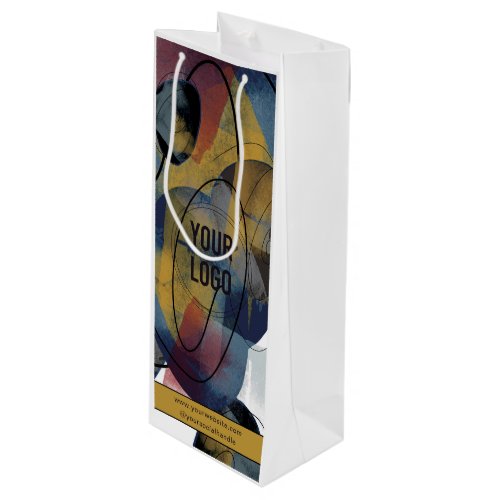 Company Logo Business Branded Abstract Wine Gift Bag