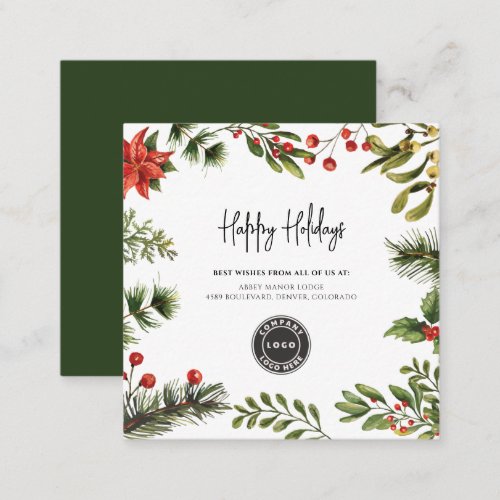 Company Logo Business Employees Christmas Holiday Note Card