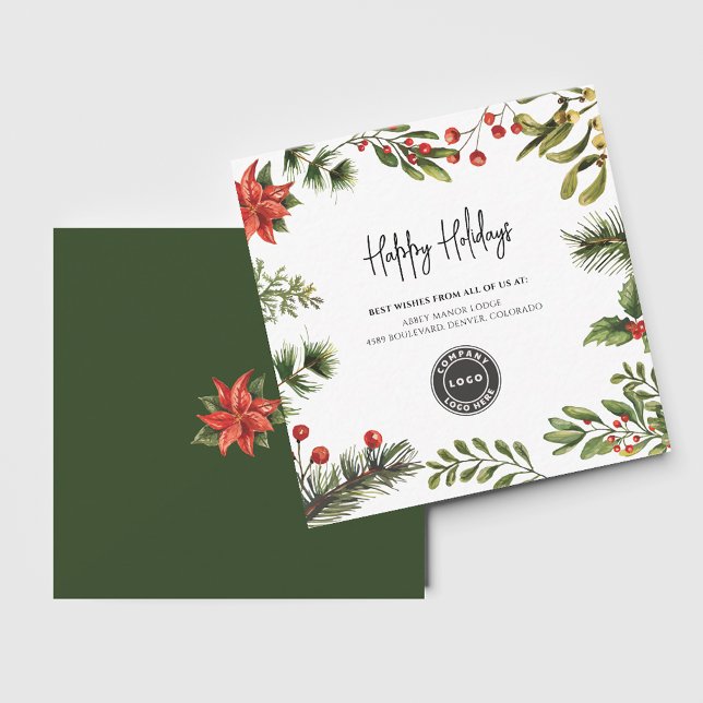 Company Logo Business Employees Christmas Holiday Note Card (Company Logo Business Employees Christmas Holiday Note Card)