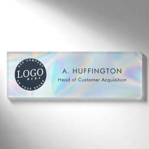 Company Logo Business Holographic Supervisor Name Tag