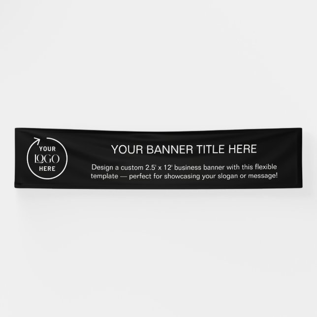 Company Logo | Business Modern Black 12' Banner (Horizontal)