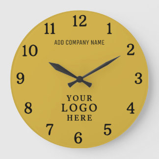 Company Logo Business Name Corporate Branded Promo Large Clock