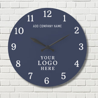 Company Logo Business Name Corporate Branded Promo Large Clock