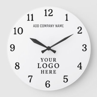 Company Logo Business Name Corporate Branded Promo Large Clock