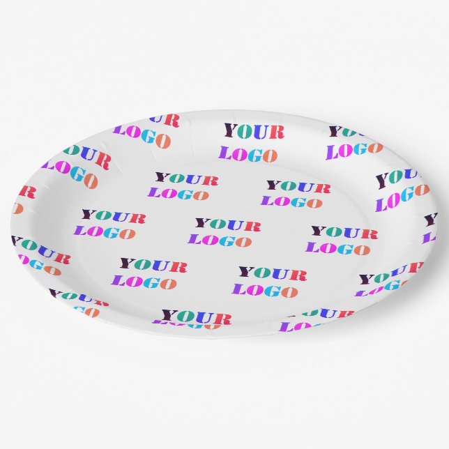 Company Logo Business Promotional Paper Plates (Angled)