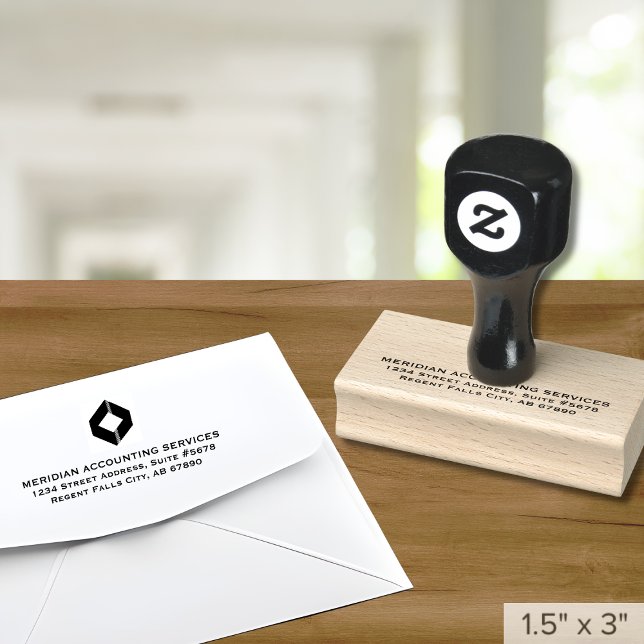 Company Logo Business Return Address Rubber Stamp (Creator Uploaded)
