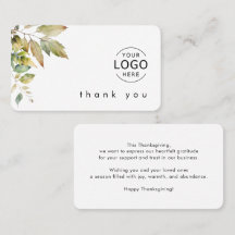 Company Logo Business Thanksgiving Cards 