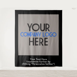 Company Logo Business Trade Show Black Backdrop