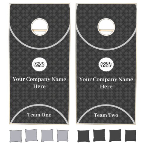 Company Logo Carbon Steel Weave Pattern Cornhole Set