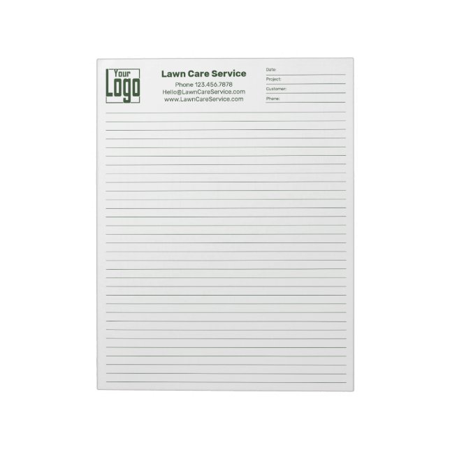 Company Logo College Rule Project Identifier Notepad (Rotated)