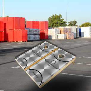 Company Logo Construction Steel Pattern Cornhole Set