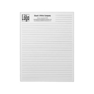Company Logo Contact Black Line College Rule Notepad