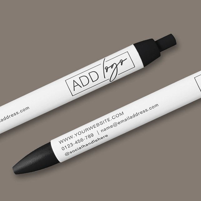 Company Logo & Contact Details Branded Promotional Pen (Creator Uploaded)