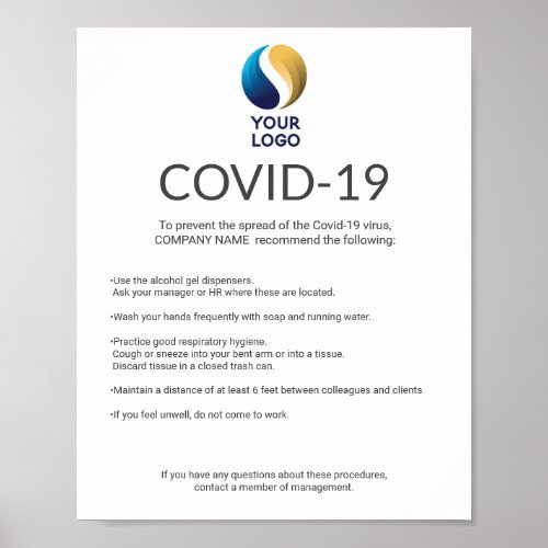 Company Logo Covid 19 Information Poster