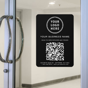 Company Logo Create Your QR Code Black Window Cling