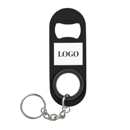 Company Logo Custom Black Keychain Bottle Opener