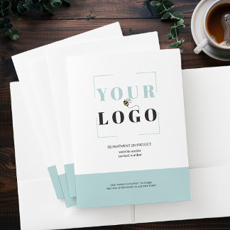 Company Logo Custom Colored Border and Text Pocket Folder