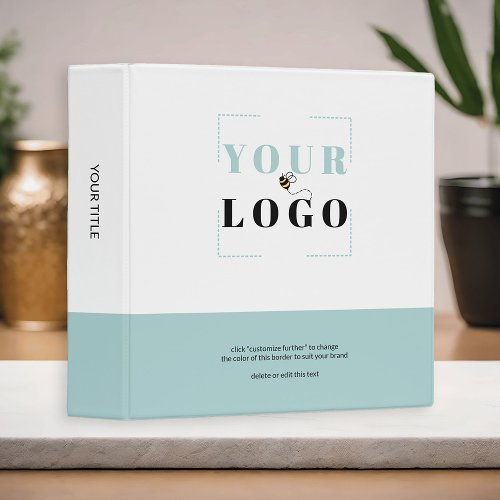 Company Logo Custom Colored Border and Title 3 Ring Binder