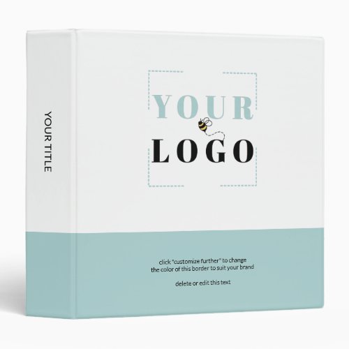 Company Logo Custom Colored Border and Title 3 Ring Binder
